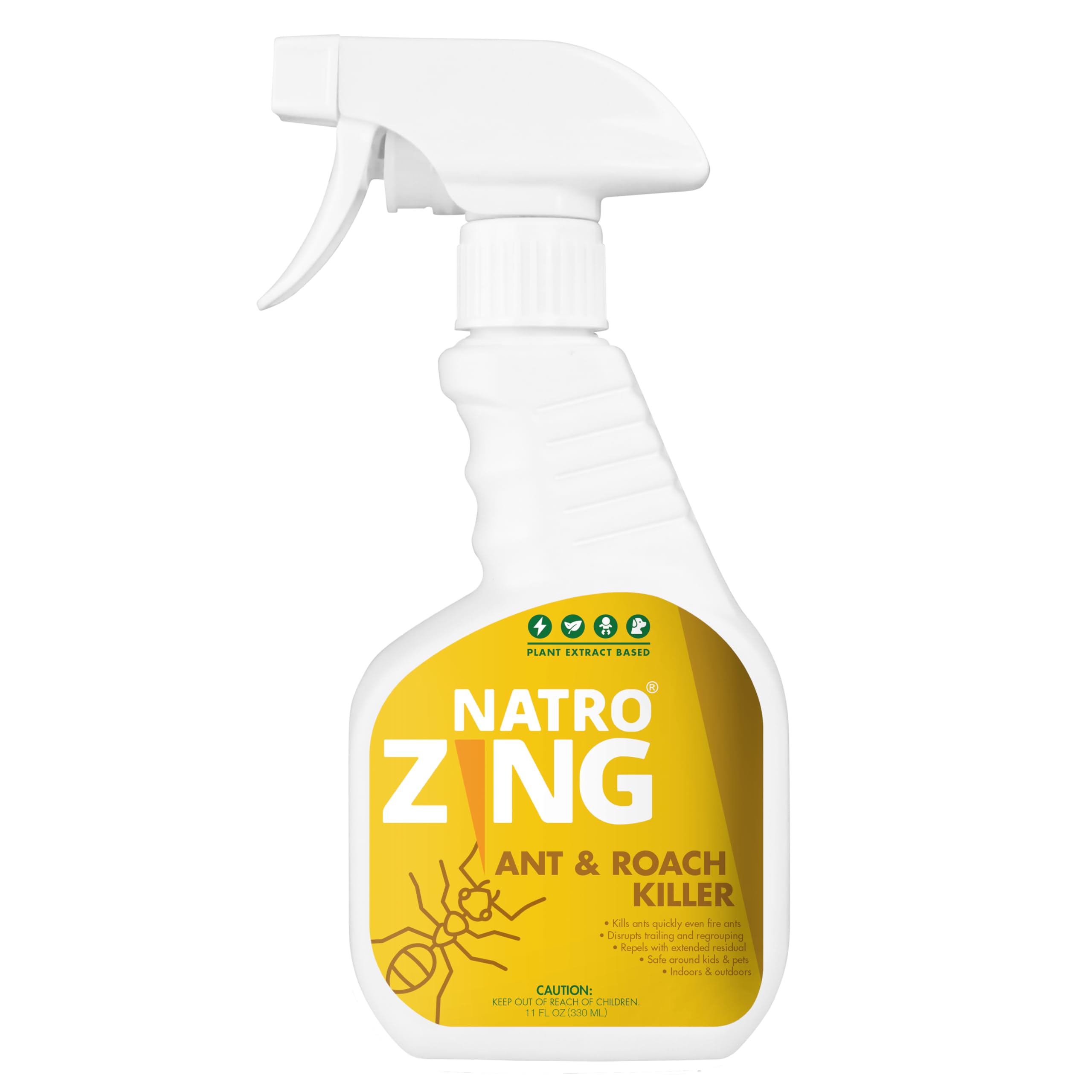 NatroZing Ant & Roach Killer 11 oz Indoors and Outdoors, Ant Spray for Home, Ant Repellent for House, Fast Kill, Prevents for Weeks, Also Kills Roaches Spiders Centipedes