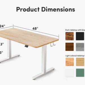 FEZIBO Electric Standing Desk, 48 x 24 Inches Height Adjustable Stand up Desk, Sit Stand Home Office Desk, Computer Desk, Maple