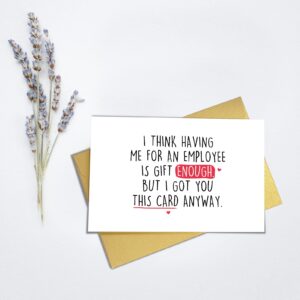 Funny Boss Day Card for Boss, Happy Boss Day Card for Boss Lady, Boss Birthday Card from Employee, Gift for Boss, Boss Going Away Card