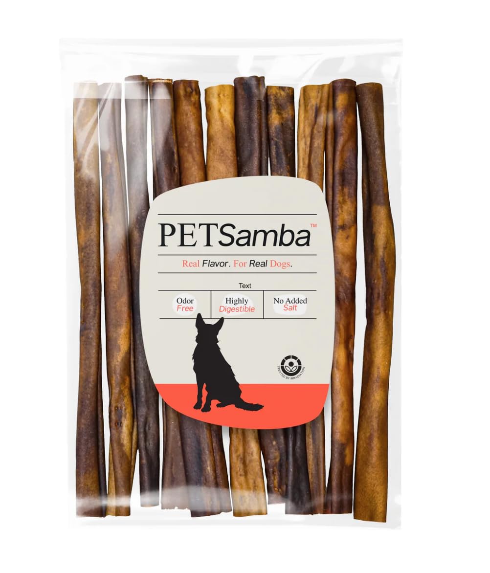 PETSamba 12 Inch Beef Collagen Sticks [12-Pack] – Collagen Bully Sticks for Dogs – All Natural – Highly Digestible