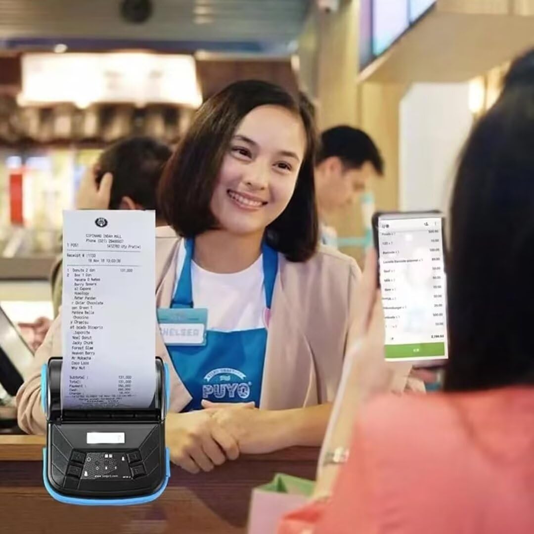 NOT for ios/ipad/MAC,80mm android portable bluetooth Receipt thermal Printer, mobile wireless 3 inch Ticket Bill invoice pos Printer for store small business,compatible with Windows/android