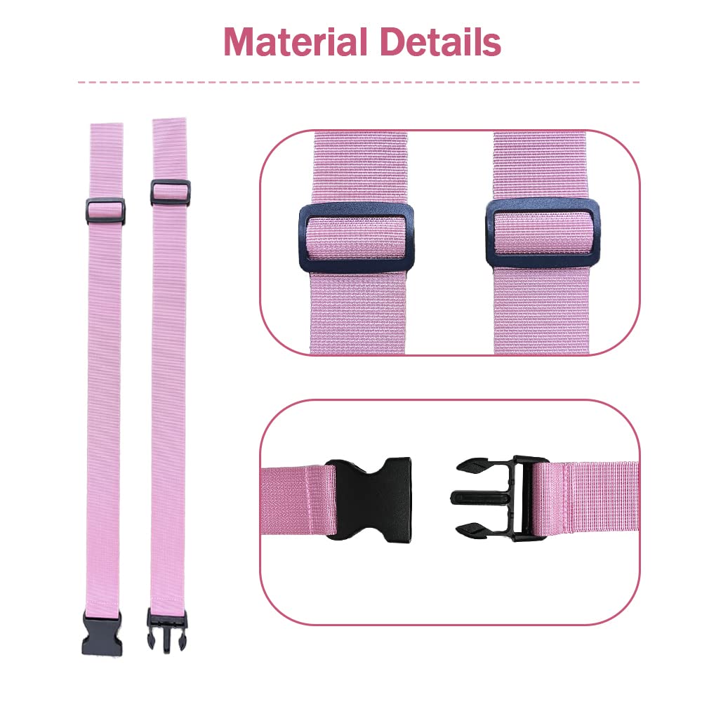 Elderly Shower Chair Seat Anti-Slip Belt, Universal Bath Bench Buckle Strap Nursing Care Supplies for Disabled Patient Bedridden (Pink)