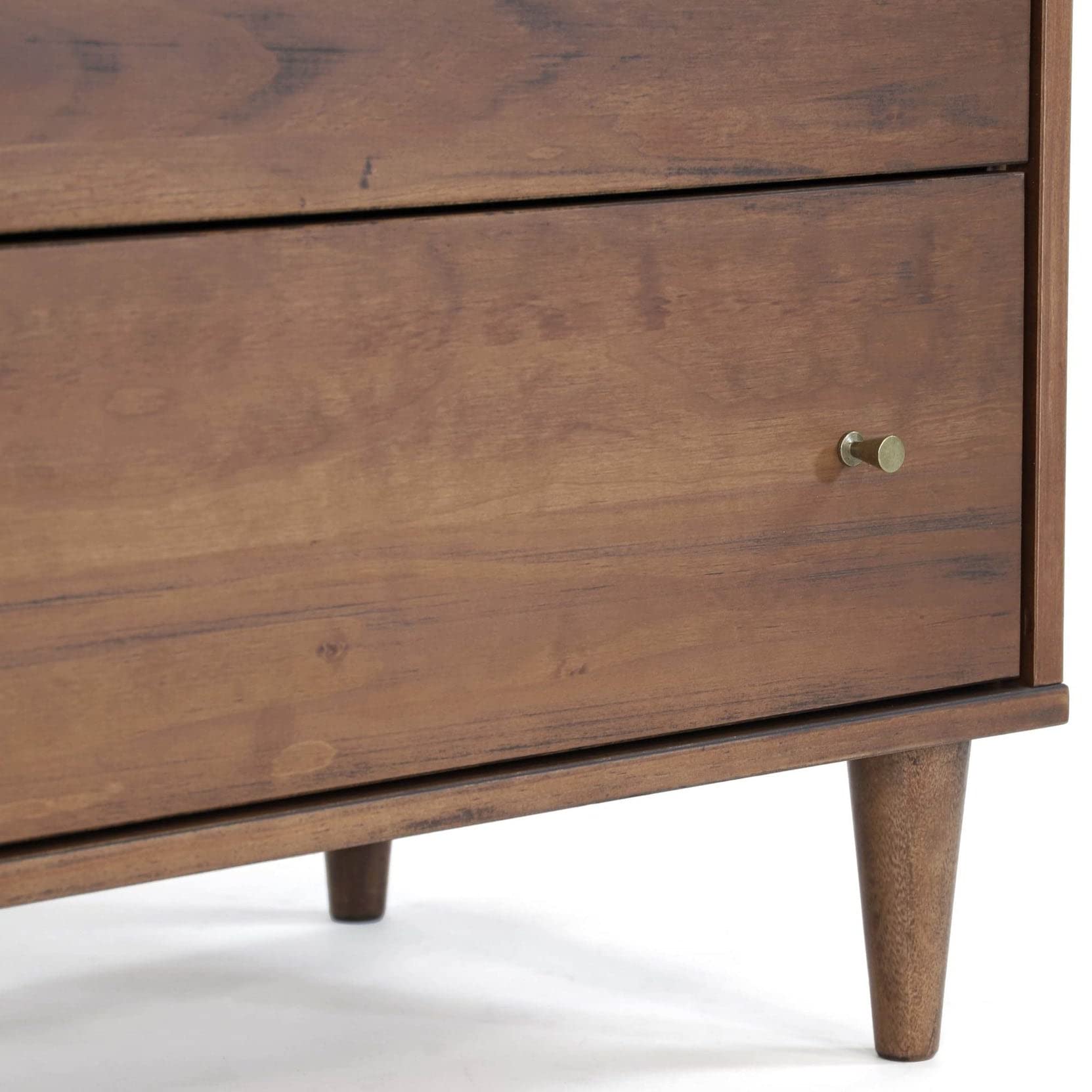 Grain Wood Furniture Mid Century 6-Drawer Dresser, Brushed Walnut