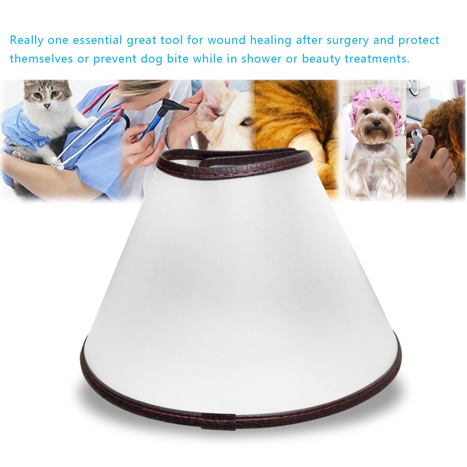 Adjustable Dog Elizabeth Collar Latest Upgrade Felicey Pet Protective Collar with Soft Edge Dog Neck Cone Recovery Cone Collar for Anti-Bite Lick, Surgery or Wound Healing (S)