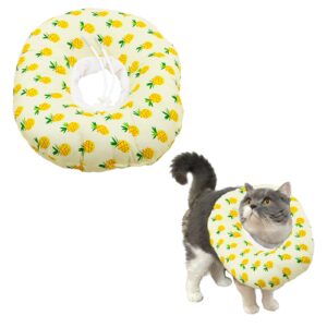 coffea adjustable cat cone collar soft, cute cat recovery collar, surgery recovery elizabethan collars for cat and kitten (yellow, m)