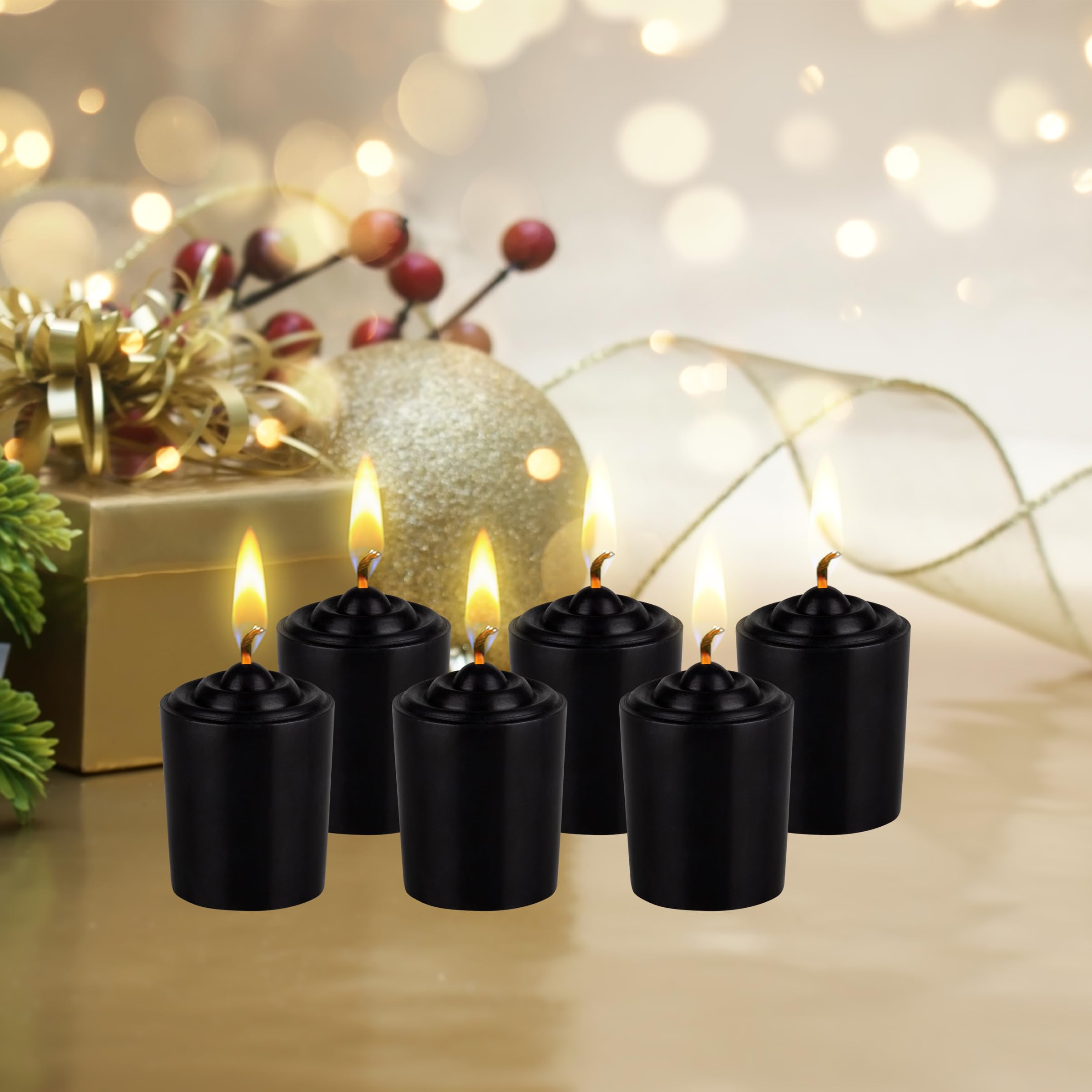 Mega Candles 12 pcs Unscented Black Votive Candle, Hand Poured Wax Candles 15 Hours 1.5 Inch x 2.25 Inch, Home Décor, Wedding Receptions, Baby Showers, Birthdays, Celebrations, Party Favors & More