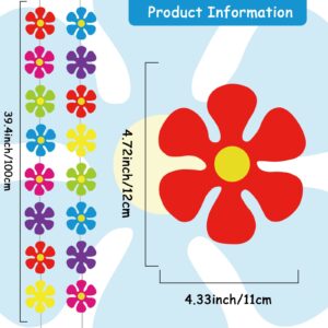 12 Packs Flower Paper Garland kit Decorations Spring Flower Paper Cutouts 60's Hippie Party Banners Groovy Hippie Hanging Swirl Peace and Love for Birthday Party Baby Shower Home Favor Supplies