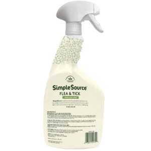 SimpleSource® Flea & Tick Home & Pet Spray, Powered by Plants, Kills Fleas, Flea Eggs, Flea Larvae, & Ticks, Kills & Repels Mosquitos, 32oz Bottle