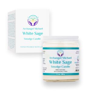 Heal The Masses White Sage Candles for Cleansing House Chakra Healing | Energy Cleansing Smudge Candle | Natural Aromatherapy Candle | Sage for Cleansing House Negative Energy (7 oz) (White Sage)