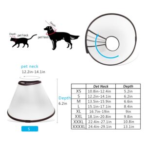 Adjustable Dog Elizabeth Collar Latest Upgrade Felicey Pet Protective Collar with Soft Edge Dog Neck Cone Recovery Cone Collar for Anti-Bite Lick, Surgery or Wound Healing (S)