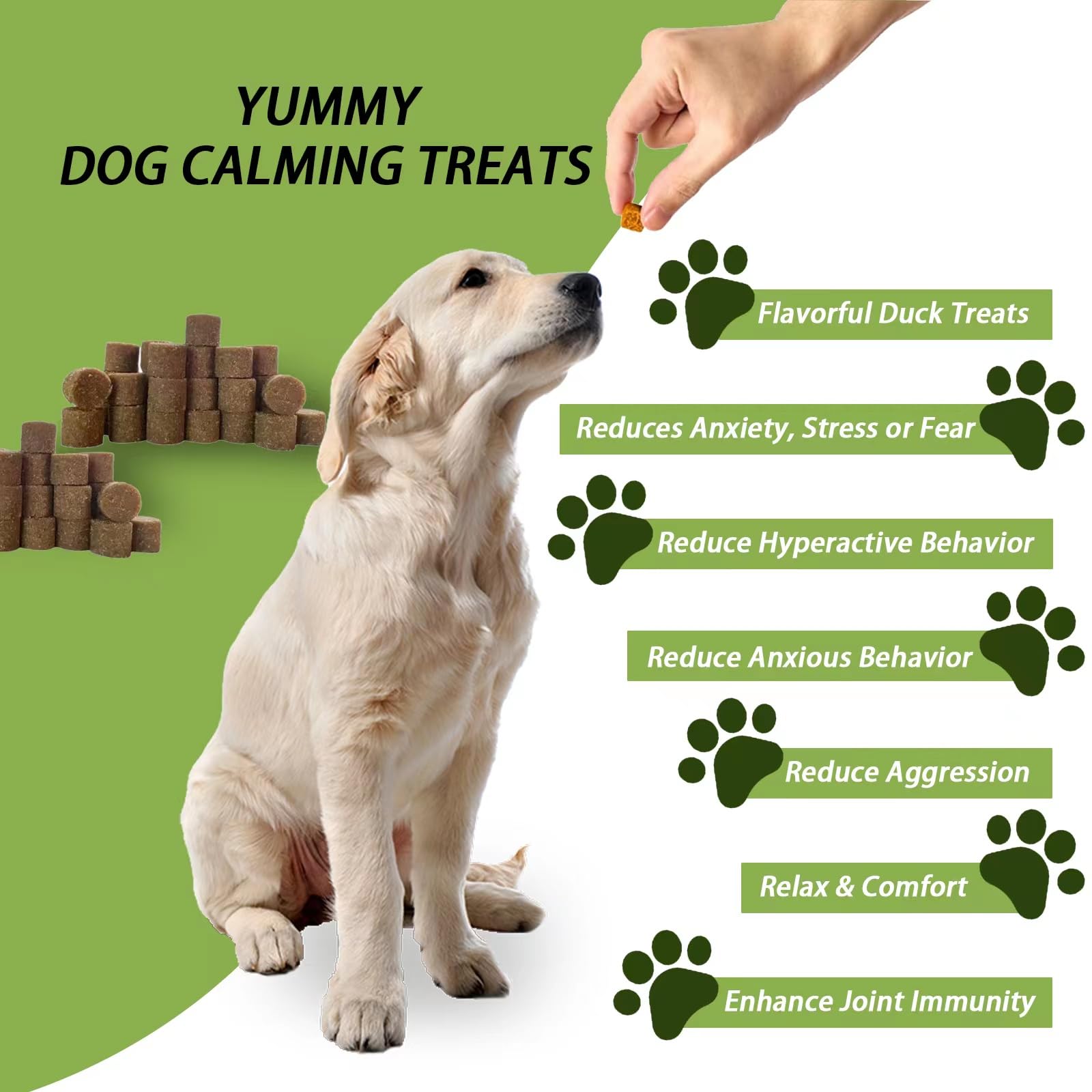 GKD Dog Calming Chews - Anxiety Relief Treats, Hemp Calming Chews for All Dogs Puppy Pets at Ease Relax Chews Dog Products Health Supplies Melatonin for Dogs