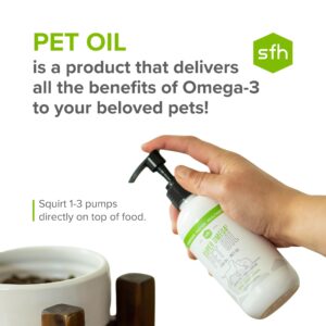 SFH Super Omega 3 + MCT Pet Oil | Fish Oil + Coconut Oil | for All Pets | Increases Energy, Supports Skin, Coat, Joint, Heart, and Immune System Health | Liquid Form Easy to Dispense (8 oz)