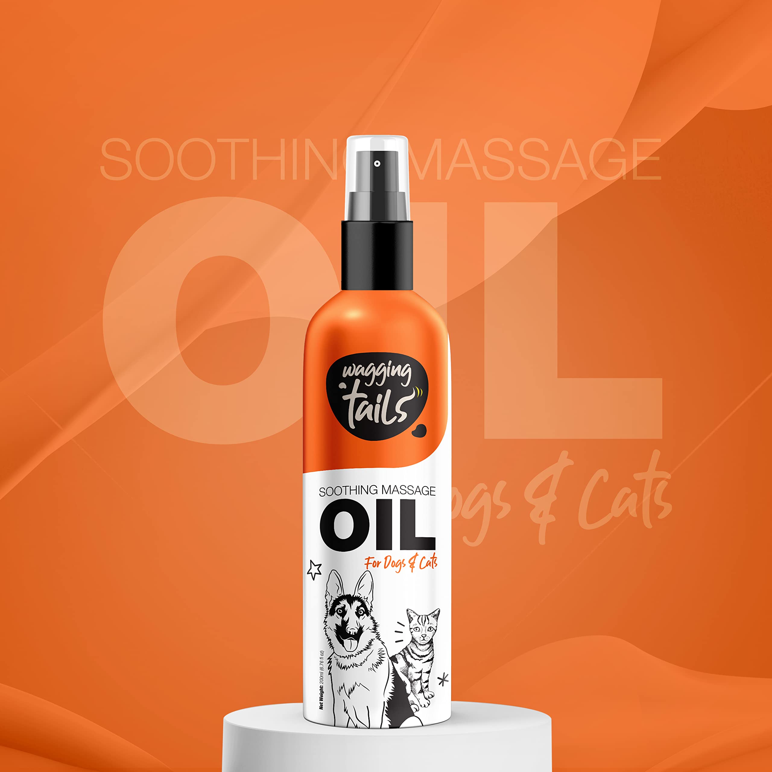 Wagging Tails 6-in-1 Soothing Oil 6.76 fl oz for Dogs | All Natural Ingredients Coconut Oil and Vitamin E Help Control Hair Fall & Improve Coat Shine and Softness