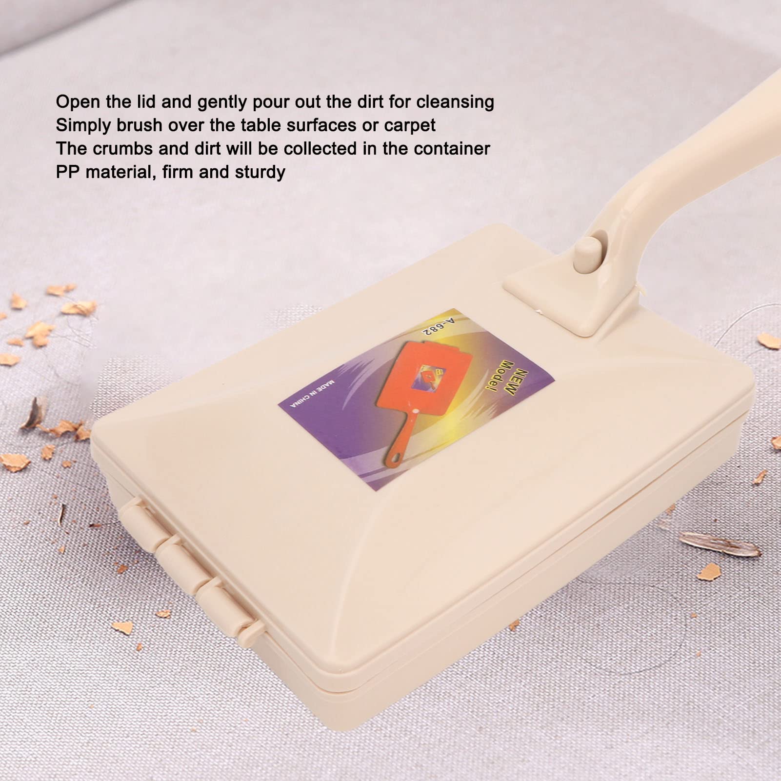 Carpet Debris Sweeper Brush, Double Roller Handheld Manual Sweeper Pet Hair Dust Scraps Paper Small Rubbish Cleaning for Bed Clothes Desktop