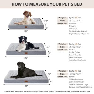 WNPETHOME Orthopedic Dog Beds for Large Dogs, Extra Large Waterproof Dog Bed with Removable Washable Cover & Anti-Slip Bottom, Egg Crate Foam Pet Bed Mat, Multi-Needle Quilting XL Dog Crate Bed