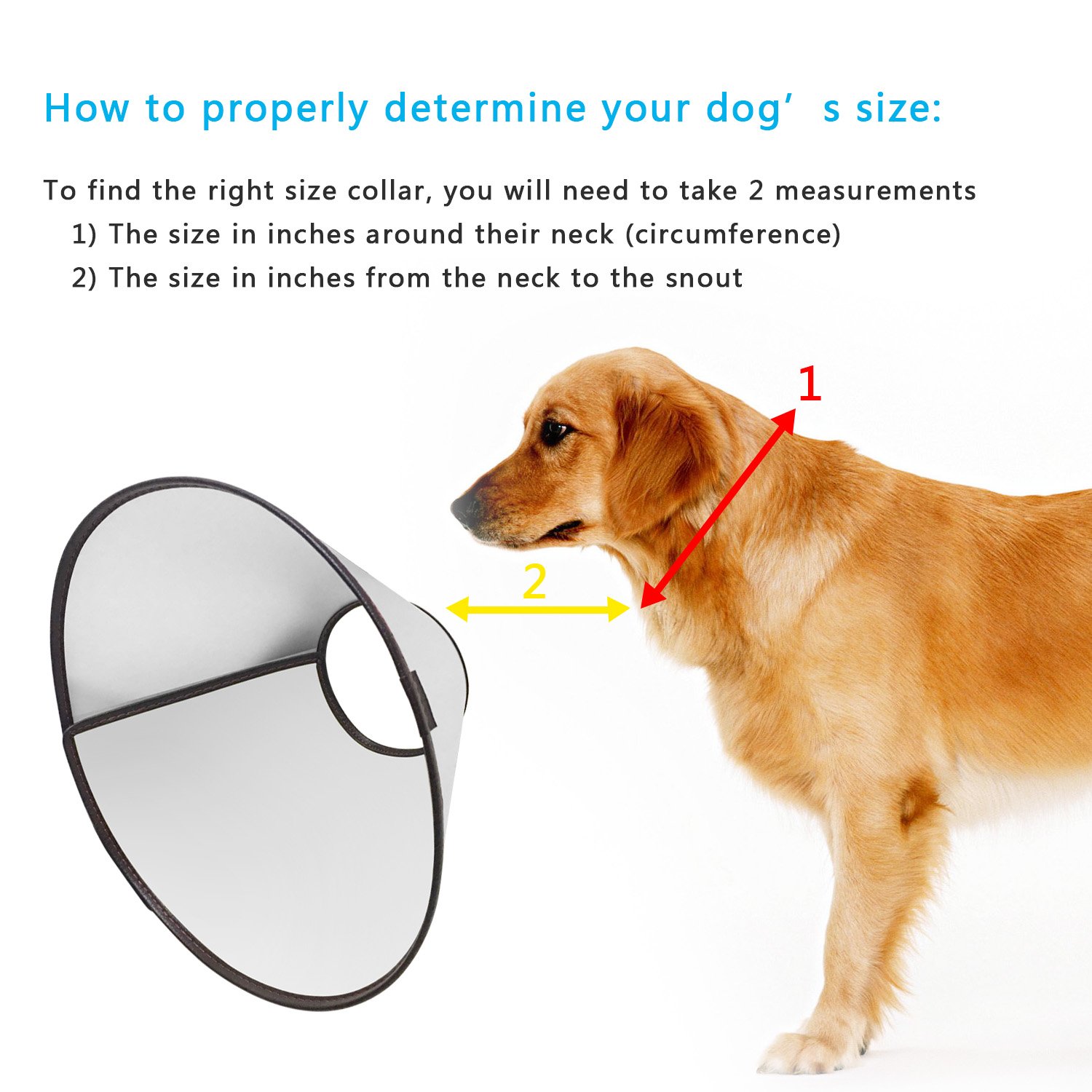 Adjustable Dog Elizabeth Collar Latest Upgrade Felicey Pet Protective Collar with Soft Edge Dog Neck Cone Recovery Cone Collar for Anti-Bite Lick, Surgery or Wound Healing (S)