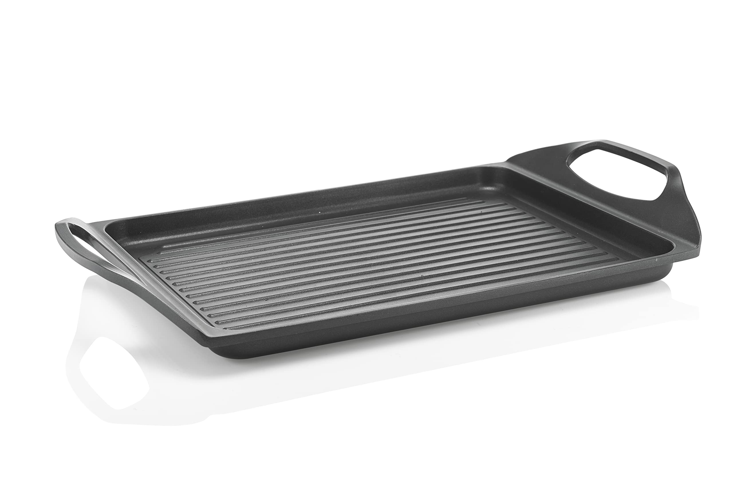 GUZZINI 09810010 COOK & SPACE Large Grill Pan, Induction Compatible, Black