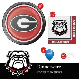 University of Georgia Party Supplies Bundle | University of Georgia Graduation Party Supplies | University of Georgia Tailgating Party Supplies (Tailgate Pack for 16)