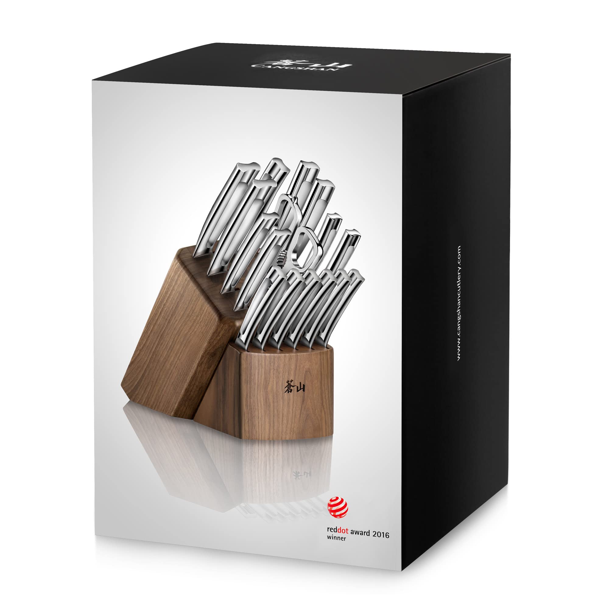 Cangshan N1 Series 1024784 German Steel Forged 17-Piece Knife Block Set, Walnut