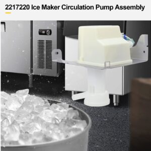 ZATUX 2217220 Ice Maker Circulation Pump Assembly Compatible with Whirl-Pool G-E Replaces Water Pump WP2217220 2185531 AP6006664 PS11739740 WR57X10028