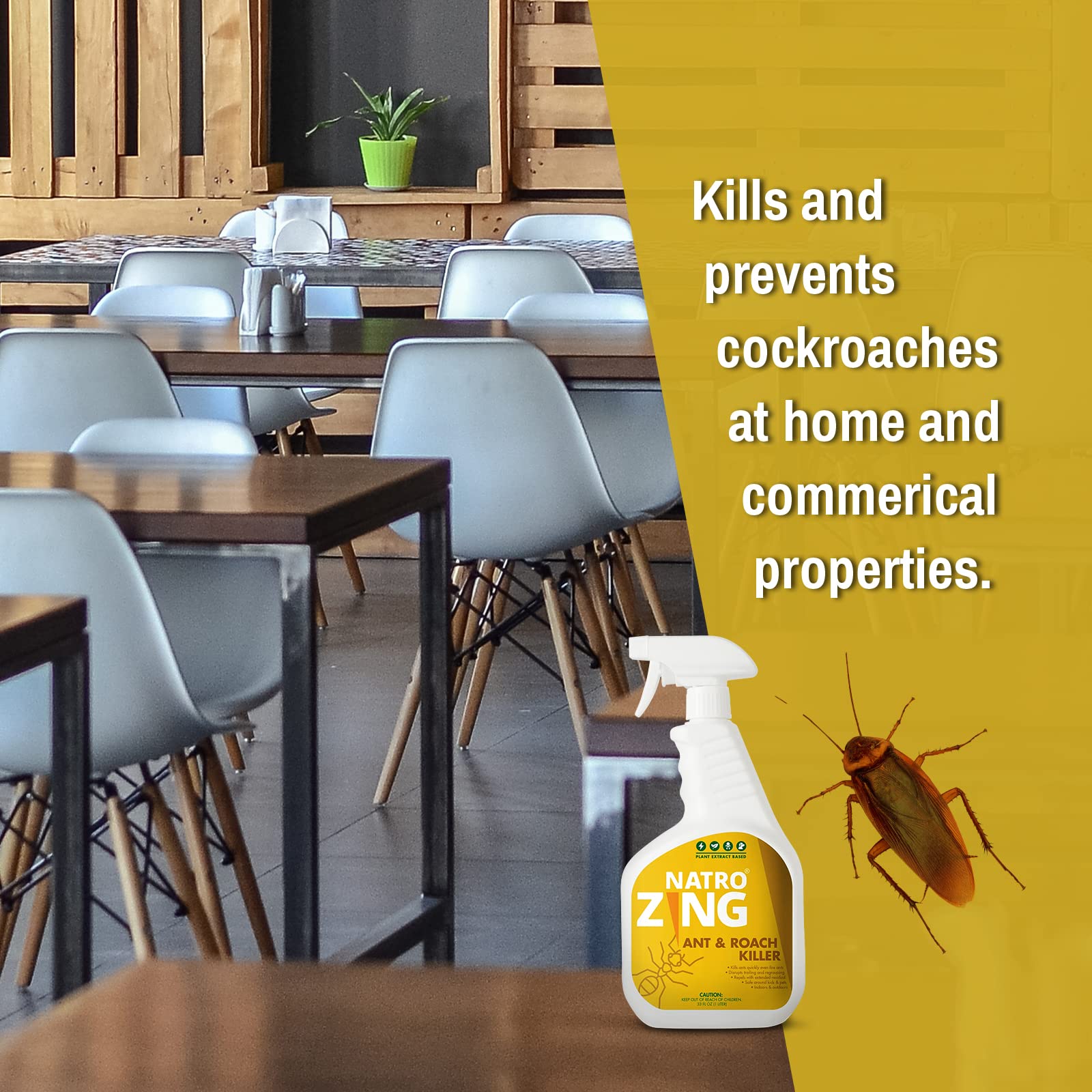 NatroZing Ant & Roach Killer 11 oz Indoors and Outdoors, Ant Spray for Home, Ant Repellent for House, Fast Kill, Prevents for Weeks, Also Kills Roaches Spiders Centipedes