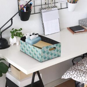 CaTaKu Foldable Storage Basket Gold Lattice Collapsible Felt Storage Bins with Handle Drawer Organizer Bin Cube Shelf Box for Organizing Closet Clothes Office Books Bedroom