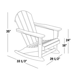 WestinTrends Malibu 3 Piece Outdoor Rocking Chair Set, All Weather Poly Lumber Porch Patio Adirondack Rocking Chair Set of 2 with Side Table, Sand