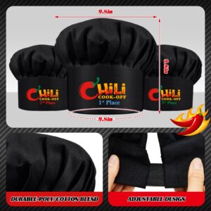 Wesiti 9 Pcs Chili Cook off Prizes Chili Cook off Decorations Chili Cook off Trophies Ribbon Chef Hat Apron(Black)