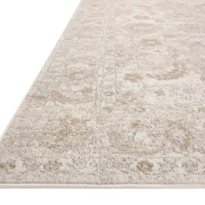 Loloi Odette Collection 6'-7" x 9'-6" Area Rug in Ivory/Beige - Designer Long Runner Rug, Neutral Runner Rug for Hallways & Entryways, High-Traffic Area Rug