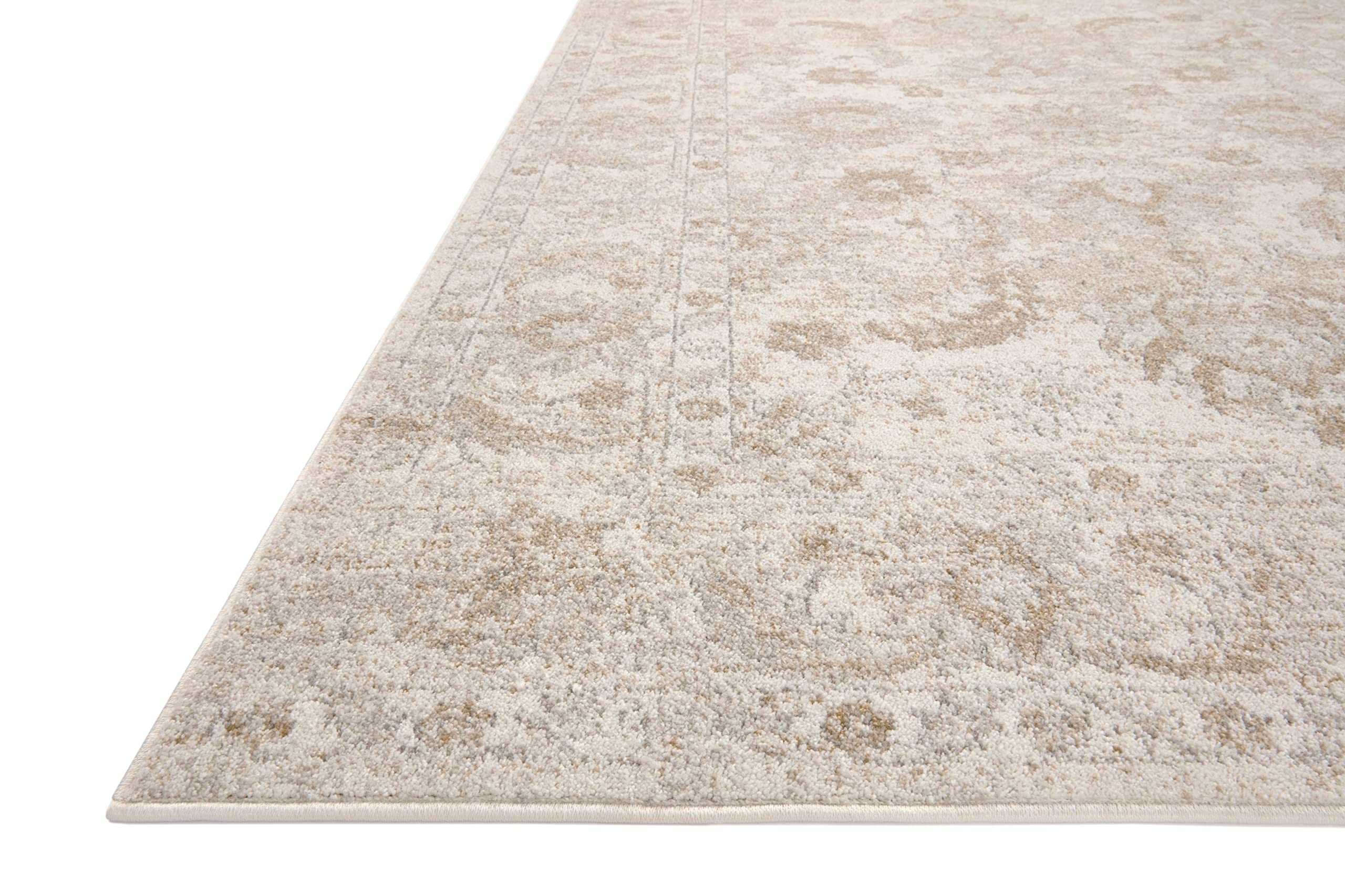 Loloi Odette Collection 6'-7" x 9'-6" Area Rug in Ivory/Beige - Designer Long Runner Rug, Neutral Runner Rug for Hallways & Entryways, High-Traffic Area Rug