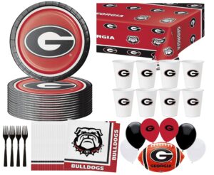 university of georgia party supplies bundle | university of georgia graduation party supplies | university of georgia tailgating party supplies (tailgate pack for 16)