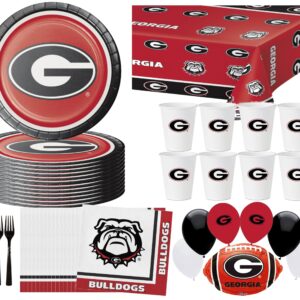 University of Georgia Party Supplies Bundle | University of Georgia Graduation Party Supplies | University of Georgia Tailgating Party Supplies (Tailgate Pack for 16)