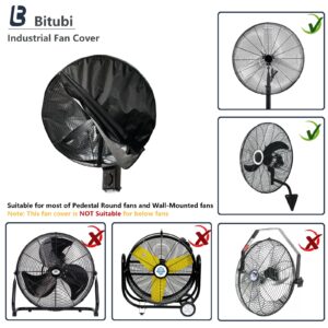 Bitubi Wall Mount Fan Cover,Waterproof Outdoor Fan Covers,Compatible for 18-20 Inch Industrial Fan and Pedestal Fan,Heavy Duty 600D oxford Dustproof Fan Cover,Black