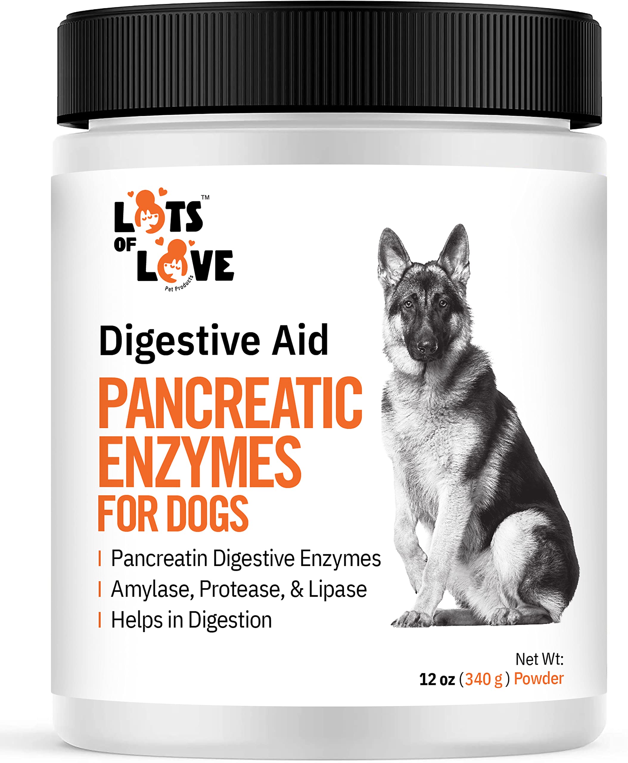 Pancreatic Enzymes for Dogs (Thomas Pet Bio Case Same Formula) - Lots of Love Pet Products - 12 Oz Powder