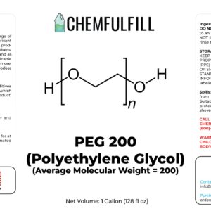 Chemfulfill PEG 200 – Polyethylene Glycol 200 (PEG200) (Gallon (128 fl oz))