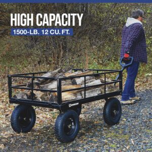 Strongway Steel Cart - 1500-Lb. Capacity, 52in.L x 34.7in.W x 30.5in.H, Model# STR1500