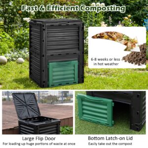 IRONMAX Garden Compost Bin, Outdoor 80 Gallon (300L) Composter, BPA Free Material & Easy Assembly, Composting Barrel for Fast Creation of Fertile Soil