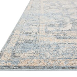 Loloi Odette Collection 5'-3" x 7'-9" Area Rug in Sky/Beige - Designer Long Runner Rug, Neutral Runner Rug for Hallways & Entryways, High-Traffic Area Rug