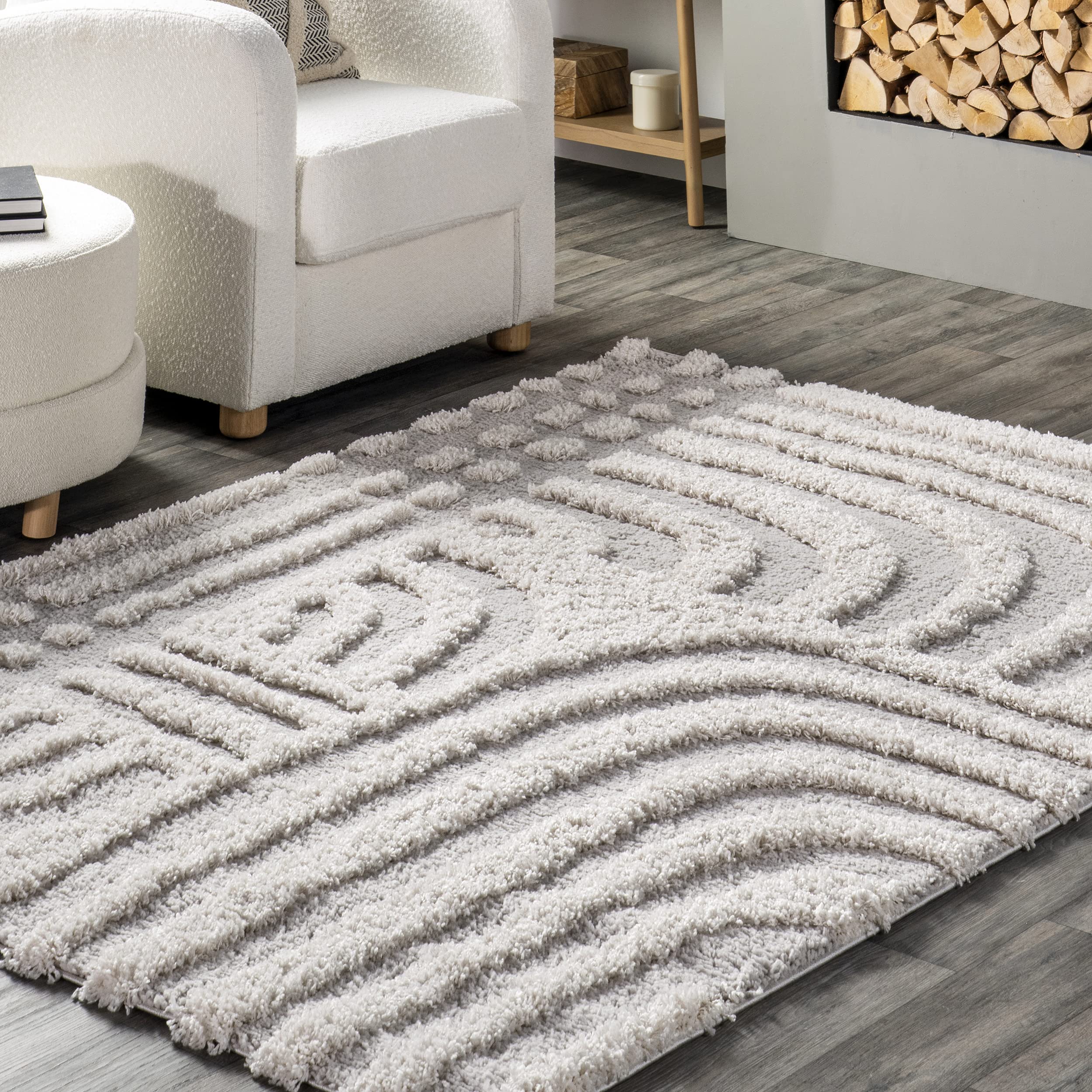 nuLOOM Maureen Modern Shag Area Rug, 8x10, Beige