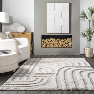 nuLOOM Maureen Modern Shag Area Rug, 8x10, Beige