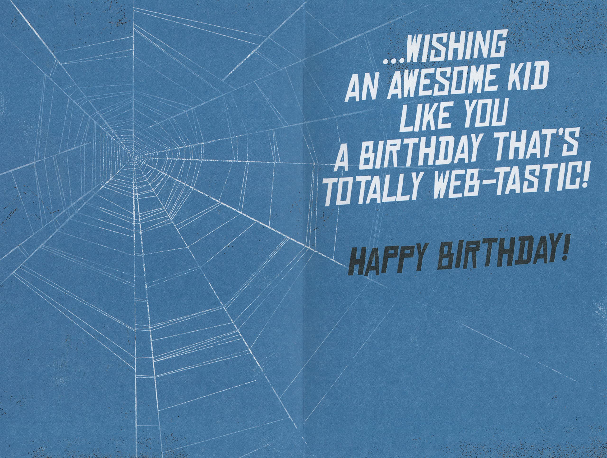 Happy Birthday Greeting Card Featuring Spider-Man: Just Your Friendly Neighborhood Spider-Man Wishing an Awesome Kid Like You A Birthday That's Totally Web-Tastic!