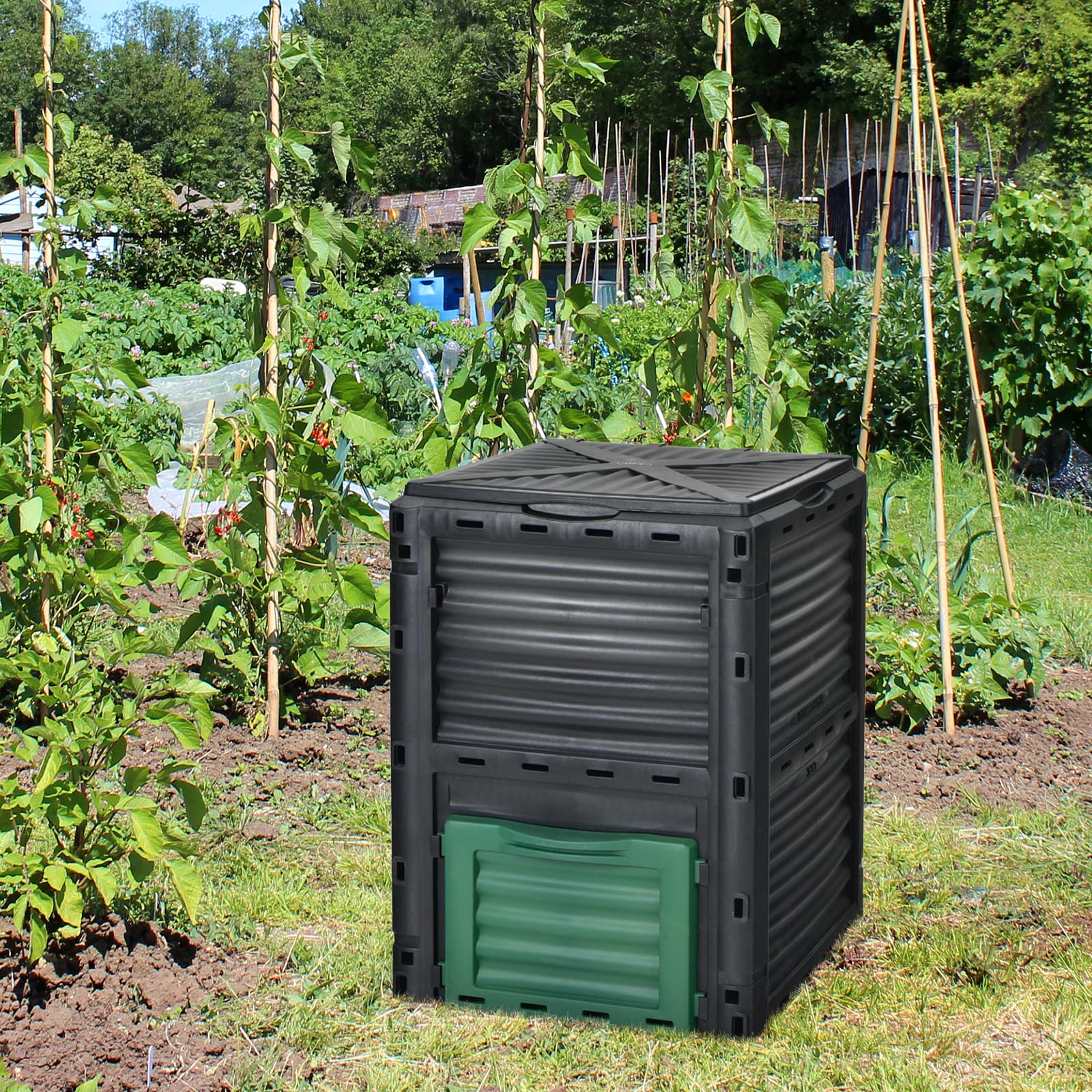 IRONMAX Garden Compost Bin, Outdoor 80 Gallon (300L) Composter, BPA Free Material & Easy Assembly, Composting Barrel for Fast Creation of Fertile Soil