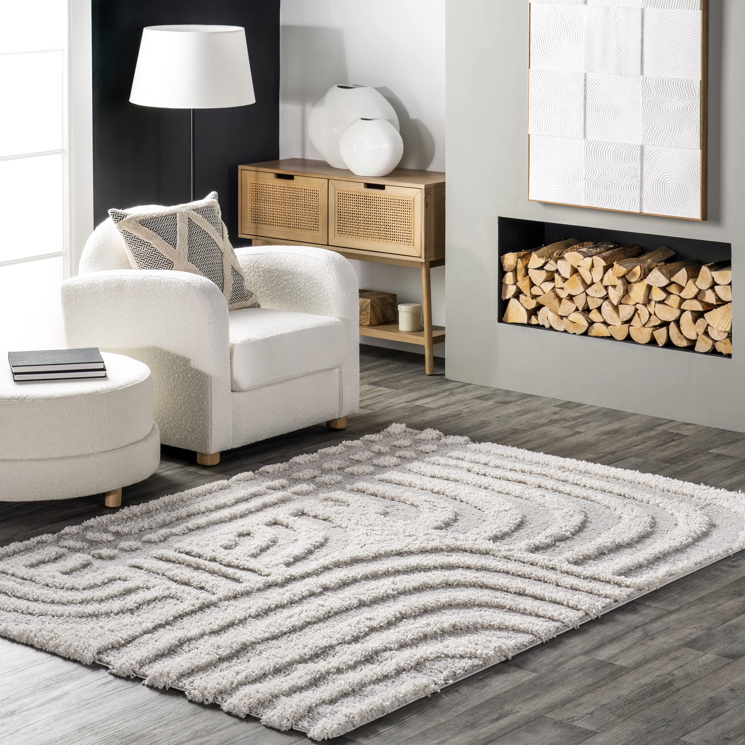 nuLOOM Maureen Modern Shag Area Rug, 8x10, Beige