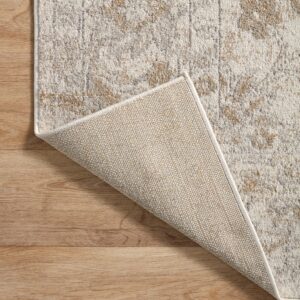 Loloi Odette Collection 6'-7" x 9'-6" Area Rug in Ivory/Beige - Designer Long Runner Rug, Neutral Runner Rug for Hallways & Entryways, High-Traffic Area Rug