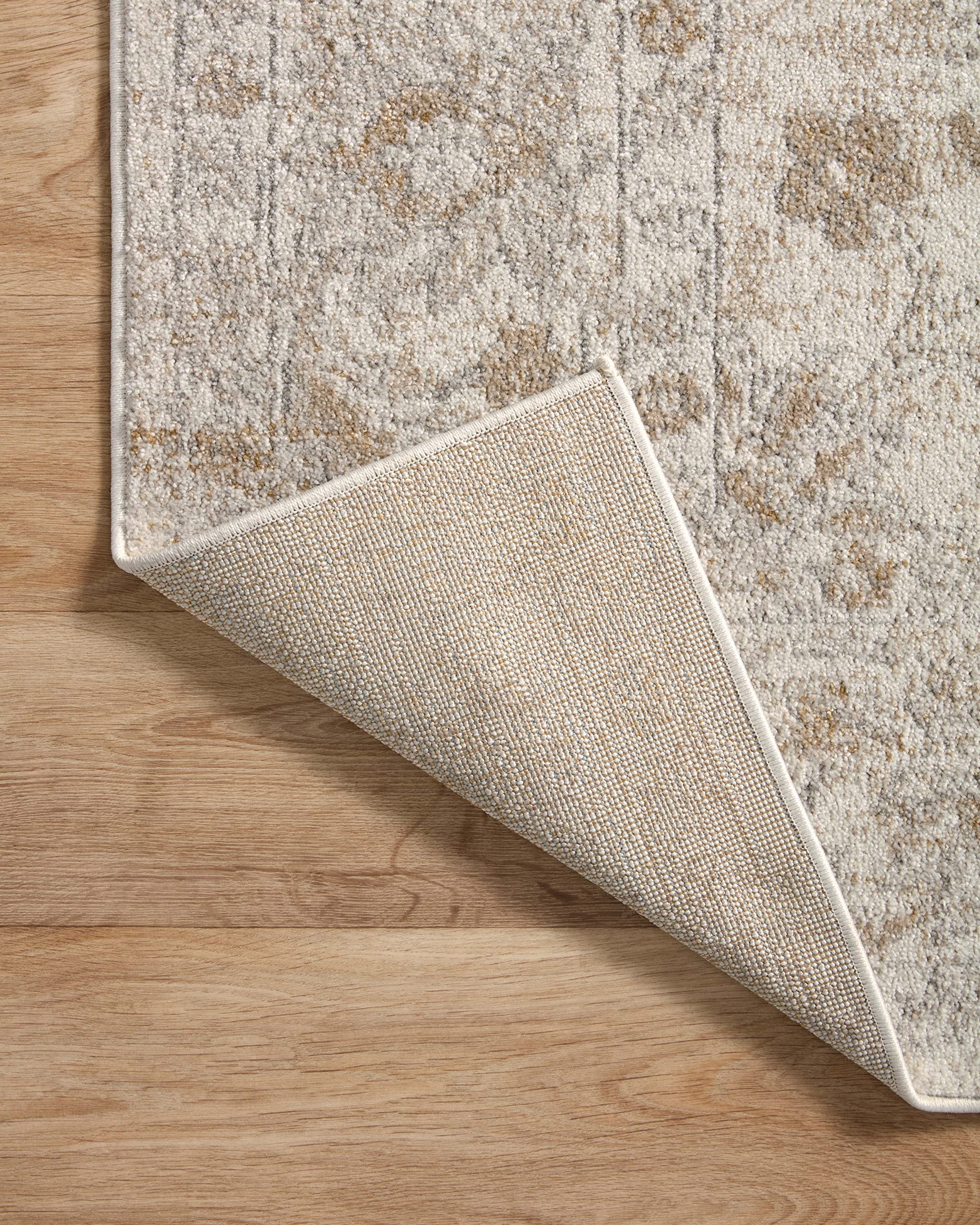 Loloi Odette Collection 6'-7" x 9'-6" Area Rug in Ivory/Beige - Designer Long Runner Rug, Neutral Runner Rug for Hallways & Entryways, High-Traffic Area Rug