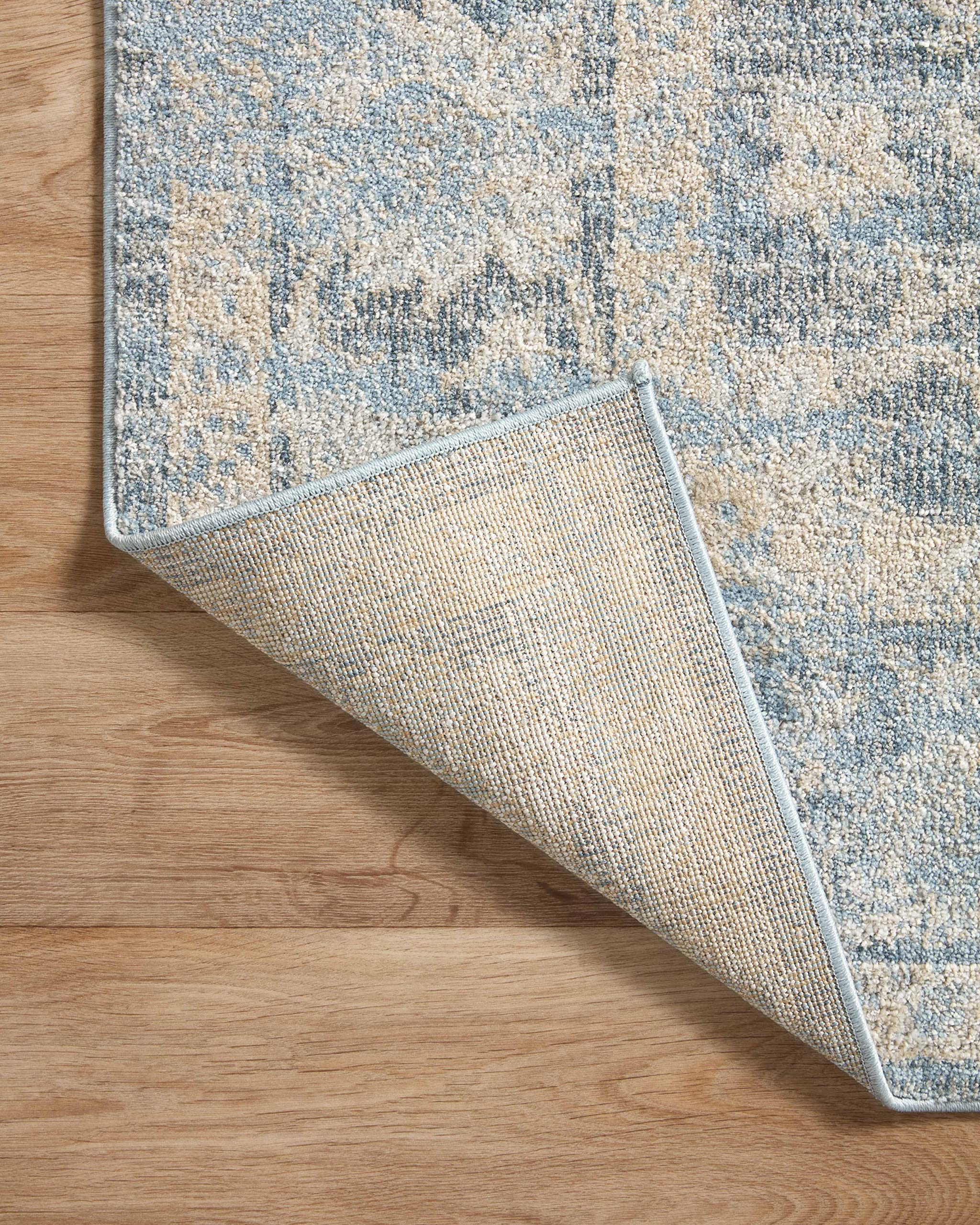 Loloi Odette Collection 5'-3" x 7'-9" Area Rug in Sky/Beige - Designer Long Runner Rug, Neutral Runner Rug for Hallways & Entryways, High-Traffic Area Rug