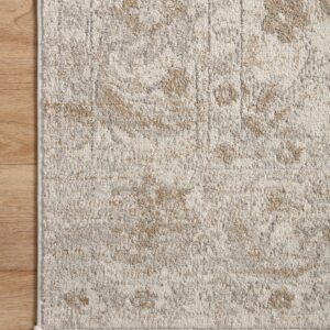 Loloi Odette Collection 6'-7" x 9'-6" Area Rug in Ivory/Beige - Designer Long Runner Rug, Neutral Runner Rug for Hallways & Entryways, High-Traffic Area Rug