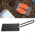 Yosoo Cast Iron Grill Pan, Non Stick Coating Grill Pan with Handle for Cooking Various Food Camping BBQ Grill Pan