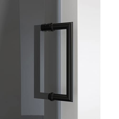 DreamLine Mirage-X 56-60 in. W x 58 in. H Frameless Sliding Tub Door in Matte Black with Smoke Gray Glass