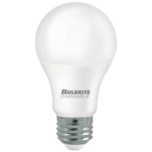 Bulbrite Pack of 12 Item 774235 A19 LED Bulb, 9W, 60W Equiv., Dimmable, 3000K, E26 Base, 120V Soft White Light, A-Type Bulb